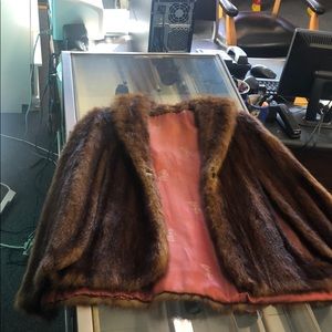 Red fur cape